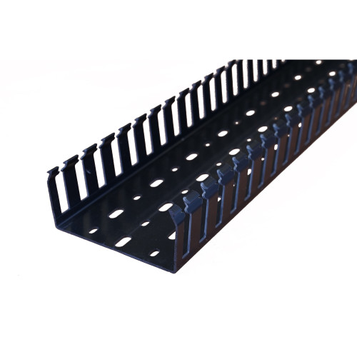 Betaduct 09980000Y 100mm Wide x 50mm High PVC Open Slot Cable Trunking 2m Length Black