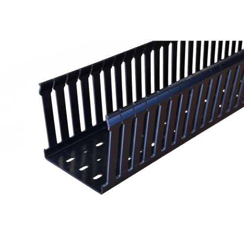 Betaduct 10000000Y 100mm Wide x 100mm High PVC Open Slot Cable Trunking 2m Length Black