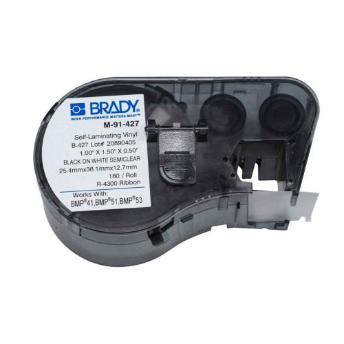 CMW Ltd cable labels | Brady M-91-427 BMP41/BMP51/BMP53 Labelmaker Labels - B-427 - 25.40 mm x 38.10 mm - Black on White