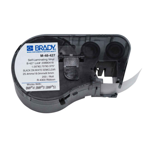 CMW Ltd cable labels | Brady M-48-427 BMP41/BMP51/BMP53 Labelmaker Labels - B-427 - 19.05 mm x 25.40 mm - Black on White
