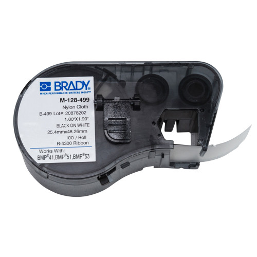 CMW Ltd cable labels | Brady M-128-499 BMP41/BMP51/BMP53 Labelmaker Labels - B-499 - 25.40 mm x 48.26 mm - Black on White