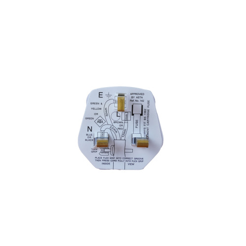 13amp BS1363 UK 3 Pin Plug White (Each)