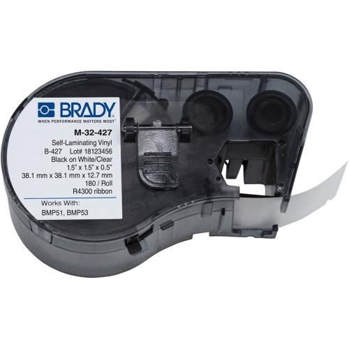CMW Ltd cable labels | Brady M-32-427 BMP51/53 Labelmaker Labels - B-427 - 38.10 mm x 38.10 mm - Black on White