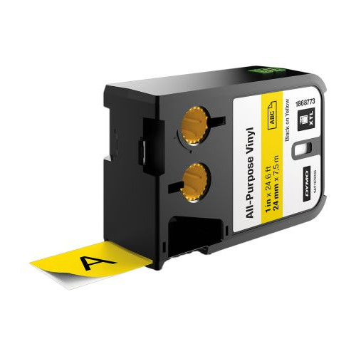 CMW Ltd | DYMO XTL 1868773 24mm All-Purpose Vinyl Black on Yellow Label Tape