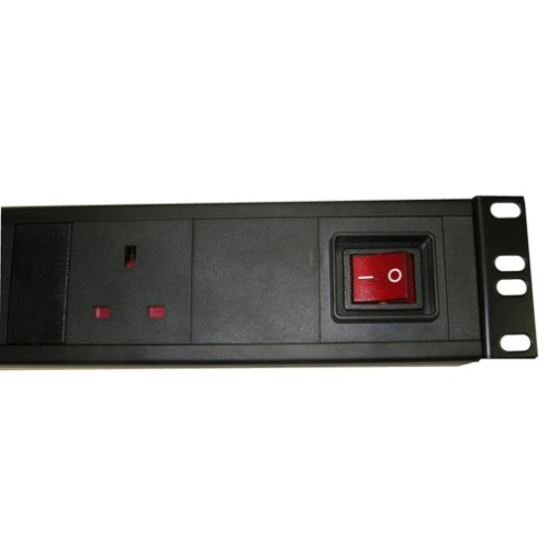 CMW Ltd Power Distribution Units | 6 Way Horizontal UK PDU 1U 3m Switched- Black 
