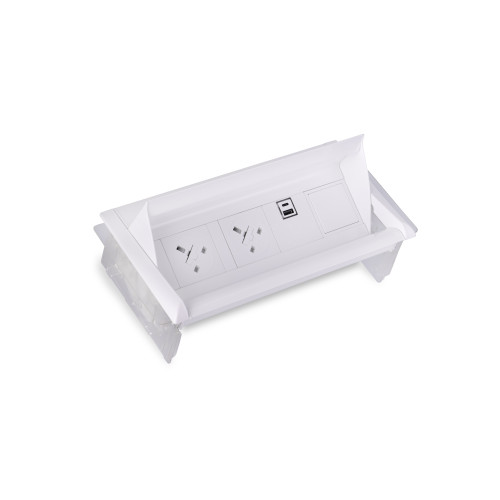 Aero Flip 2xUK socket 3.15A 1xUSB A+C charger 1xIMP slot - White body