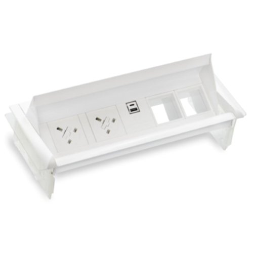 Aero Flip 2xUK socket 3.15A 1xUSB A+C charger 2xIMP slot - White Body