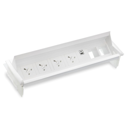 Aero Flip 4xUK socket 3.15A 1xUSB A+C charger 2xIMP slot - White body