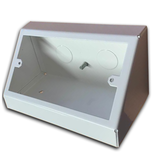 Double Gang White Pedestal Power - Data Outlet Unit