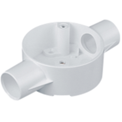 Marshall Tufflex 2MRB3WH PVC-U Plastic Conduit Through Box 25mm White