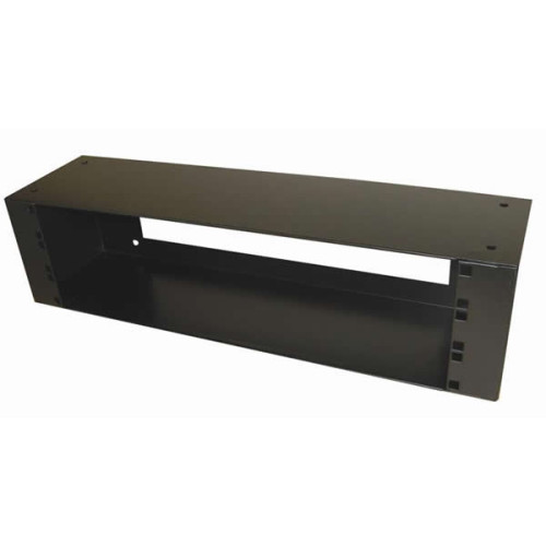 Algar 0 | 3U Wall Mount Removable Lid Panel Enclosure 145mm Deep - Open Rear - Black