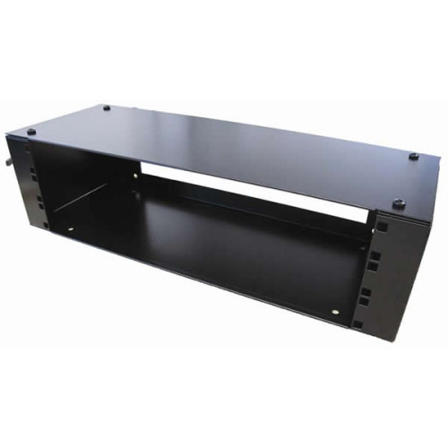 Algar 0 | 3U Wall Mount Removable Lid Panel Enclosure 200mm Deep - Open Rear - Black