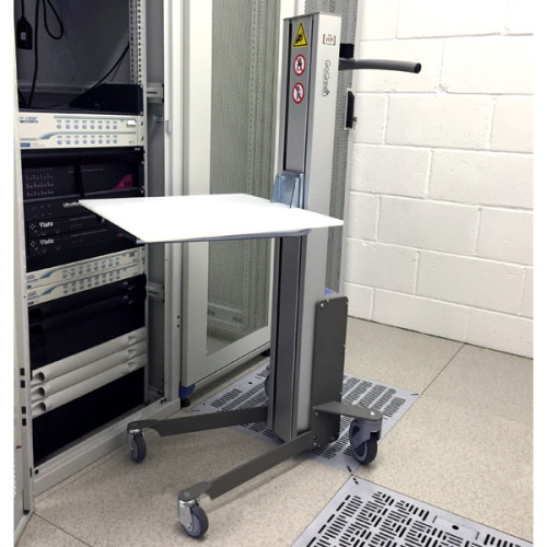 Battery Operated Slim-Line Server Lifter 70Kg Capacity, 1062mm (23U) Raised Height, 400x450mm Platform Size