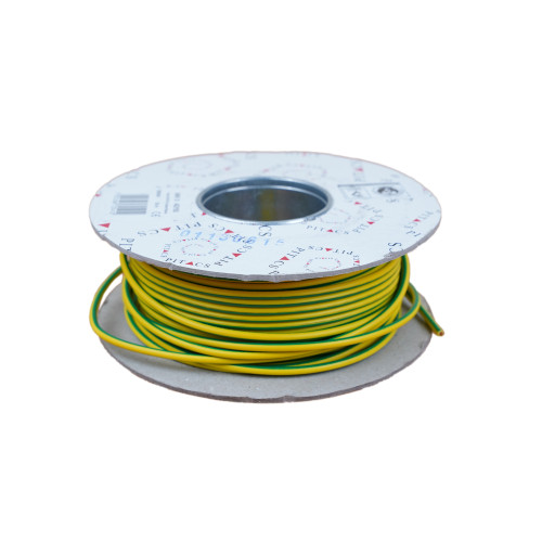 4mm 6491X Green/Yellow Earth Single Core PVC Cable (100m Reel)