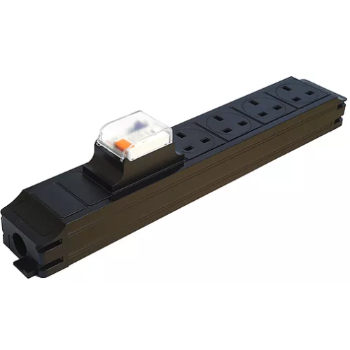 CMW Ltd | CR Power Feed Unit 4-Way UK with 16A RCBO- Black