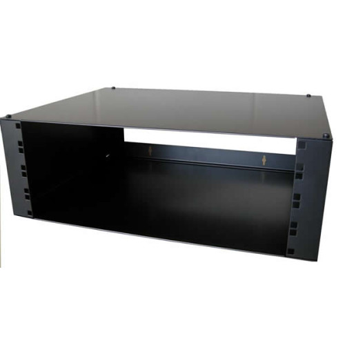 Algar 0 | 4U Hinged Wall Mount Removable Lid Panel Enclosure 400mm Deep - Black