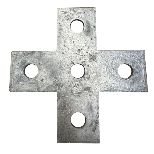4 Way (5 Hole) Support Channel HDG Steel Flat Cross Bracket