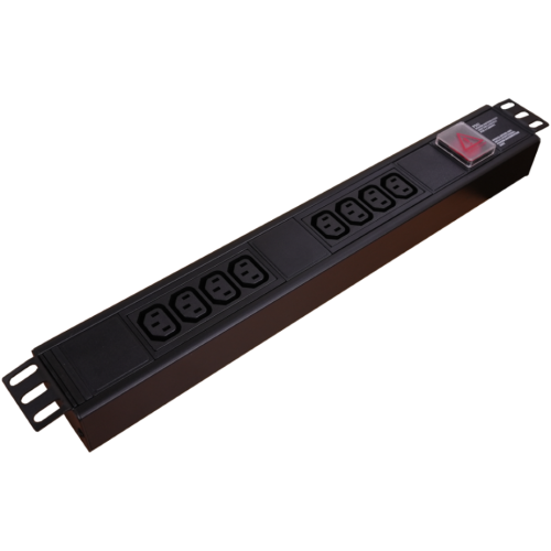 8way Horizontal PDU, 8 X IEC C13 Sockets, 3m Lead to 16A IEC C20 Plug
