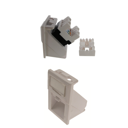 CMW Ltd | Matrix LJ6C Floorbox Keystone Adapter-angled entry - White