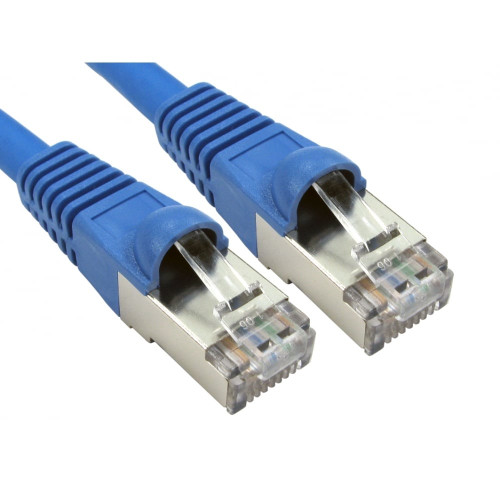 CMW Ltd, Structured Cabling Copper Patchcord | 1m Cat6A RJ45 S/FTP Shielded Snagless Patch Lead Blue