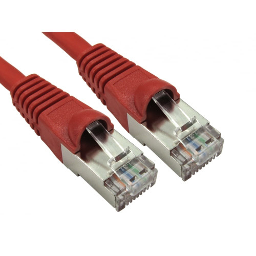 CMW Ltd, Structured Cabling Copper Patchcord | 1m Cat6A RJ45 S/FTP Shielded Snagless Patch Lead Red