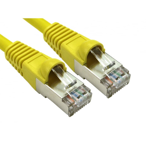 CMW Ltd, Structured Cabling Copper Patchcord | 1m Cat6A RJ45 S/FTP Shielded Snagless Patch Lead Yellow