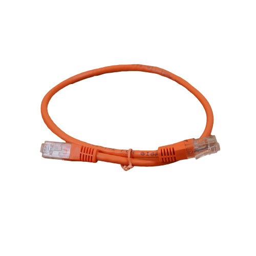 0.5m Cat6 RJ45 U/UTP Moulded Patch Lead Orange