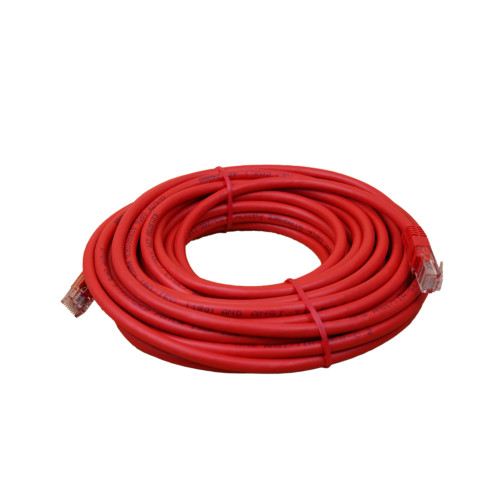 10m Cat6 RJ45 U/UTP Moulded Patch Lead Red