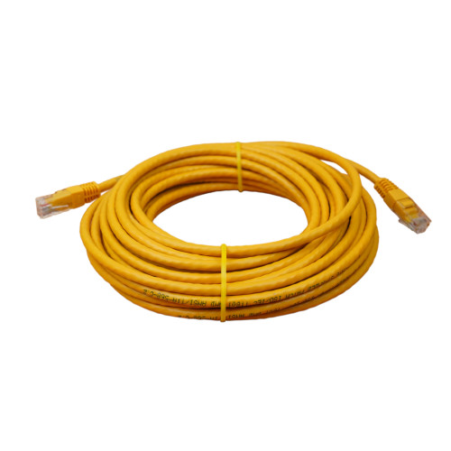 10m Cat6 RJ45 U/UTP Moulded Patch Lead Yellow