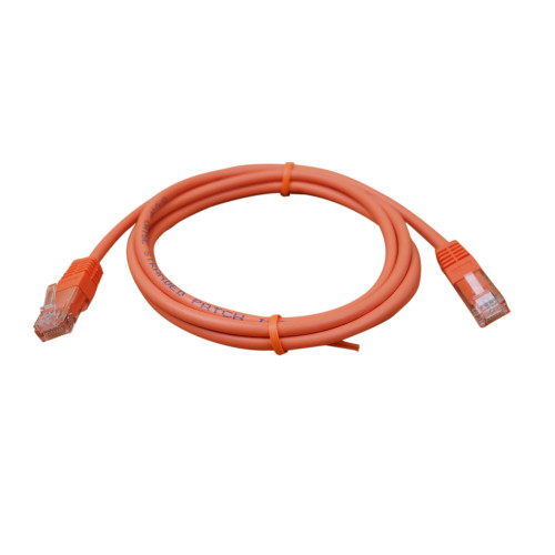 1.5m Cat6 RJ45 U/UTP Moulded Patch Lead Orange