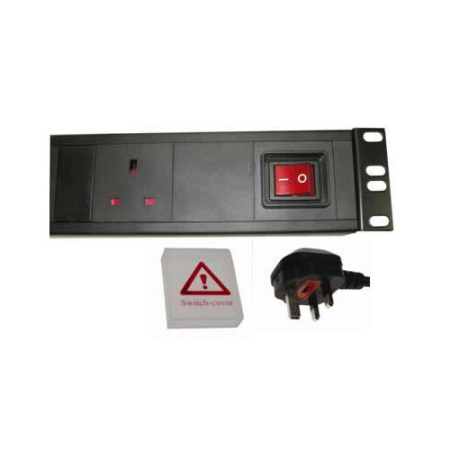 CMW Ltd | 6 Way Horizontal UK PDU 1.5U 3m Switched Surge - Filtered- Black