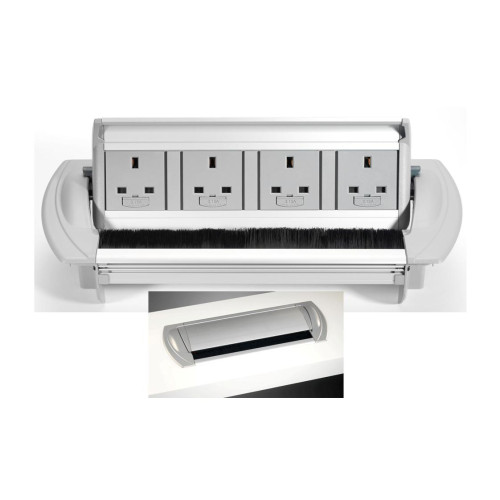 CMW Ltd | CMD Affinity In Desk Power Module 4 x 13A UK Power 287 x 132mm Aluminium