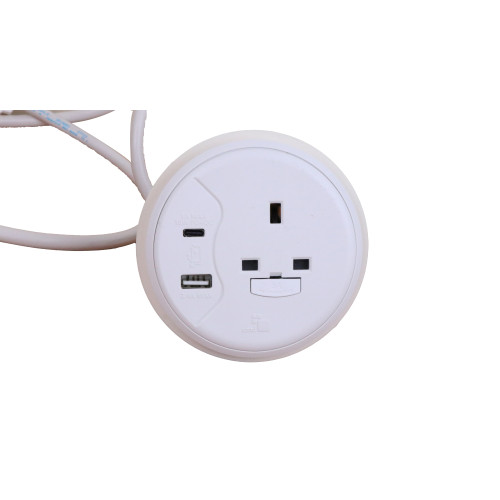 CMW Ltd | White Porthole 1 x Power, 1 x Duel USB Type A & C
