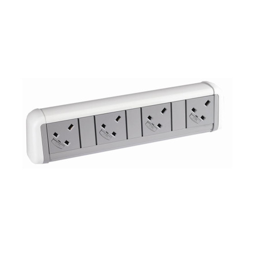 CMW Ltd | 4 Power White / Grey Desktop Unit