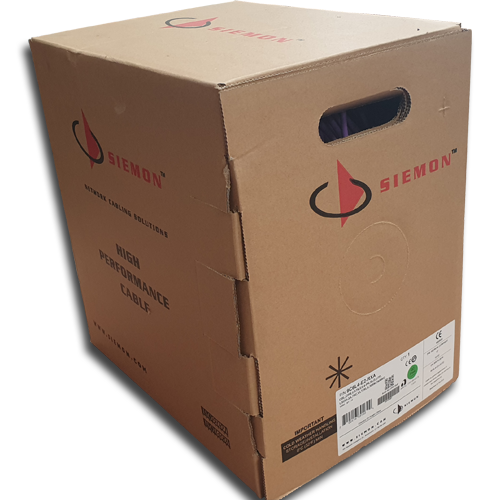 Siemon 9C6L4-E2-RXA | Siemon Cat6 305m Cable LS0H Violet UTP 24awg Reelex Box - Class Eca (305 Metre)