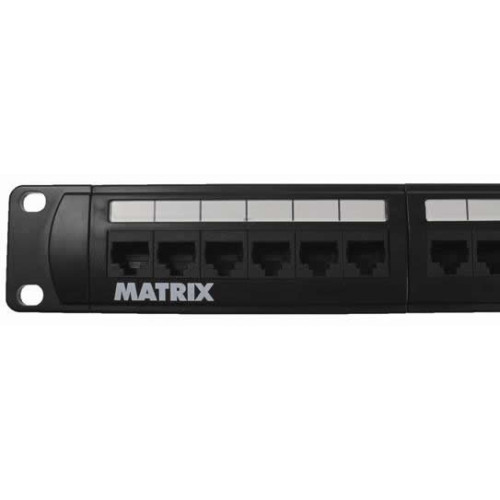 CMW Ltd, Structured Cabling Copper Patch Panel | Matrix 24 Port Cat5e 110/LSA Patch Panel - 1U Black