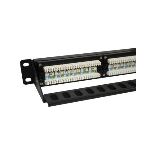 CMW Ltd | 24 Port Cat6 RJ45 U/UTP 110 / LSA Universal Patch Panel 1U Black-Matrix