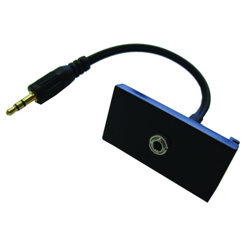 CMW Ltd | EURO 50x25 Black 3.5mm Female Audio Jack Assembly 150mm - Matrix