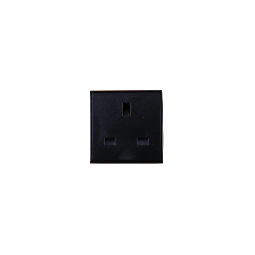 Black UK 13A EURO 50 x 50mm 240v Power Socket Module (Each)