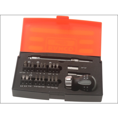 Bahco 808050S-22 | BAHCO Stubby Ratchet Screwdriver Set 22 Piece