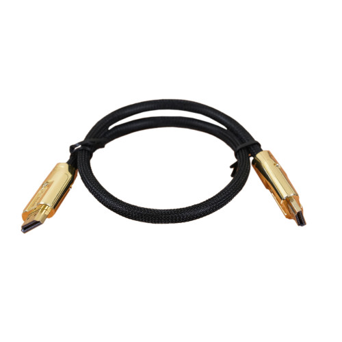 NewLink 0.5m Gold Effect Metal HDMI Braided Male to Male 4K x 2K 30AWG Lead - Black