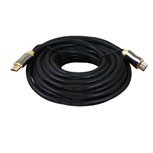NewLink 10m Gold Effect Metal HDMI Braided Male to Male 4K x 2K 30AWG Lead - Black