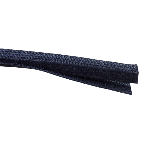CMW Ltd | 13mm Black Retrofit Braided Sleeving with with Hook and Loop LSOH (25m Reel)