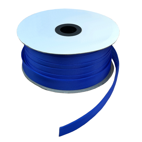 Blue Expandable LSOH Braided Cable Sleeve 30-50mm RAL5017