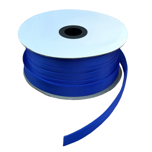 Blue Expandable LSOH Braided Cable Sleeve 40-63mm RAL5017 (100m Reel)