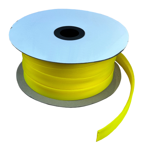Yellow Expandable LSOH Braided Cable Sleeve 40-63mm RAL1016 (100m Reel )