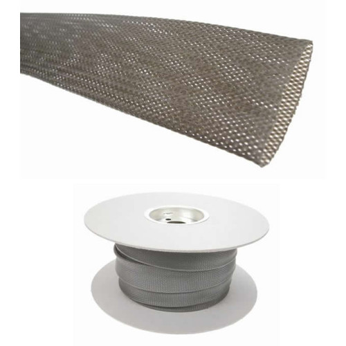 Cablecraft BRAIDED-SLEEVE-10MM | Grey Expandable LSOH Braided Cable Sleeve 10-20mm (100m Reel)