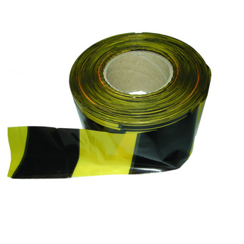 CMW Ltd | Black - Yellow 70mm Wide x 500mm Long Non - Adhesive Polythene Warning Barrier Tapes