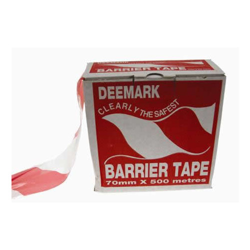CMW Ltd | Red - White 700mm Wide x 500mm Long Non - Adhesive Polythene Warning Barrier Tape