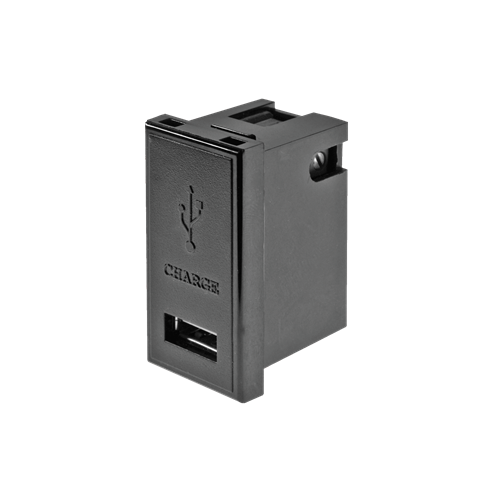 CMW Ltd | 1 amp EURO 50 x 25mm Black Single USB Charger Module